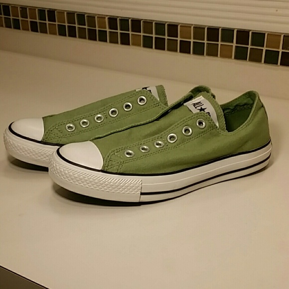 green slip on converse